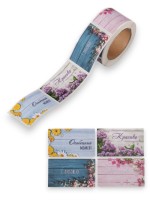 Наклейка бумага «Цветочная классика», 3×5 см, 200 шт. в рулоне