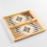 Настольная игра 3 в 1: шахматы, шашки, нарды, деревянная доска 40 х 40 см