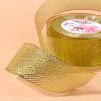 Лента парчовая, 40 мм, 23 ± 1 м, цвет золотой