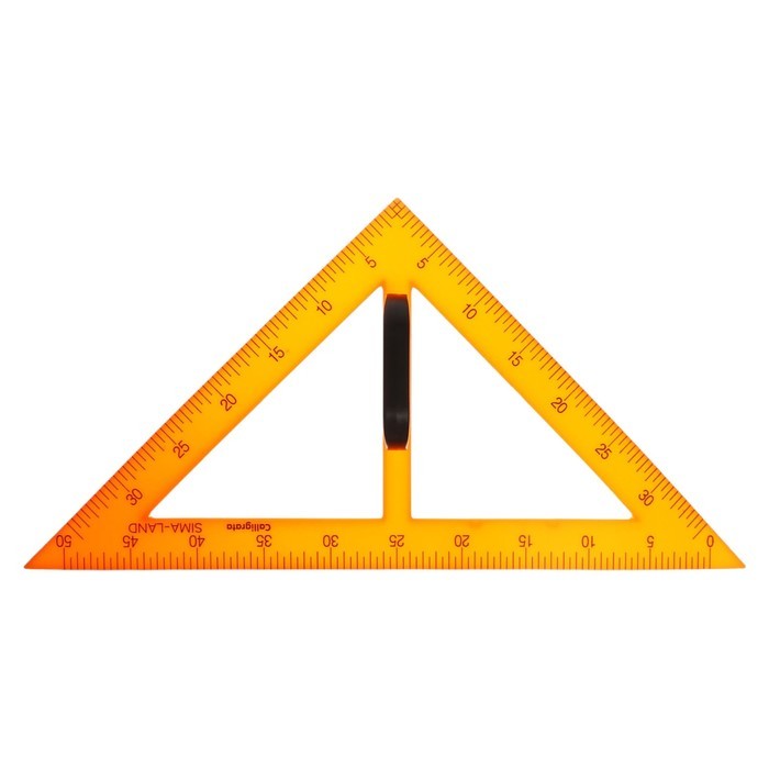 Набор для школьной доски, 5 предметов: 2 треугольника, 1 транспортир, 1 циркуль, 1 линейка