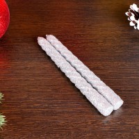 Набор свечей витых, 1.5×15 см, 2 шт., блестки, серебро