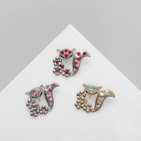 Брошь «Лиса» в цветах (неделимая фасовка 12 шт., цена за шт.), цвет МИКС