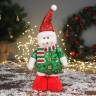 Мягкая игрушка "Снеговик в сияющем костюме" 34х17 см, красно-зелёный Мягкая игрушка "Снеговик в сияющем костюме" 34х17 см, красно-зелёный