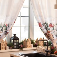 Комплект штор для кухни с подхватами "Нorse family" 145х180см-2 штуки, габардин