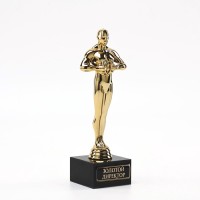 Кубок наградная фигура «Золотой директор», оскар, пластик, подставка камень, 18 см