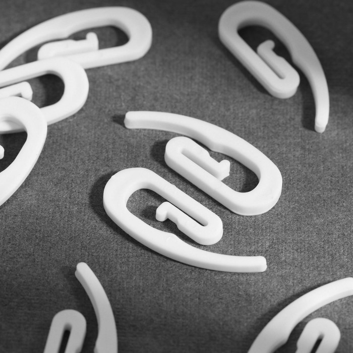 Крючок для штор «Улитка», 31 × 12 × 2 мм, 10 шт, цвет белый