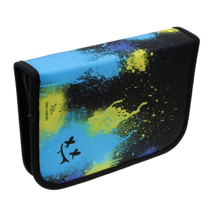 Пенал 3 секции, вкладка внутри, 140 х 210 х 40 мм, тканевый, Calligrata TOP Block "Маска"