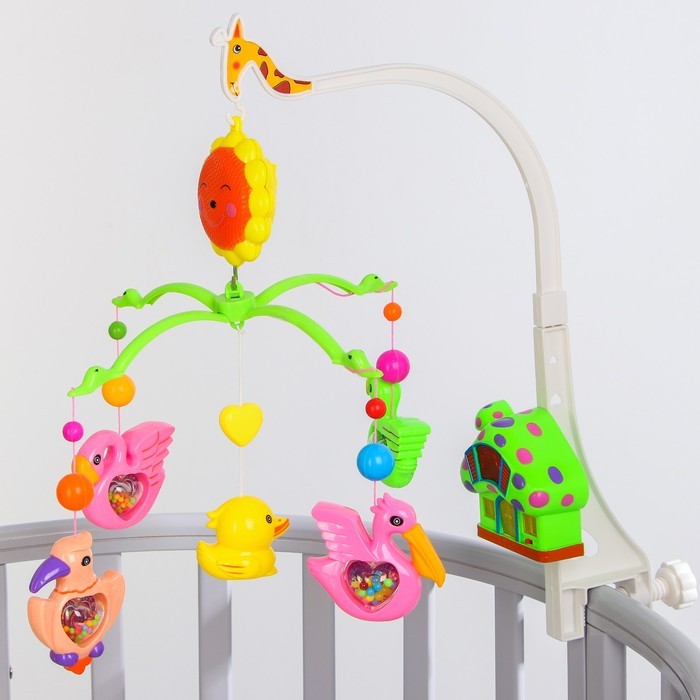 Музыкальный мобиль «Пряничный домик. Птички-погремушки», в пакете