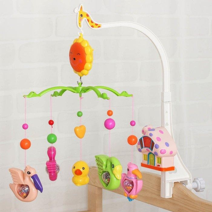 Музыкальный мобиль «Пряничный домик. Птички-погремушки», в пакете