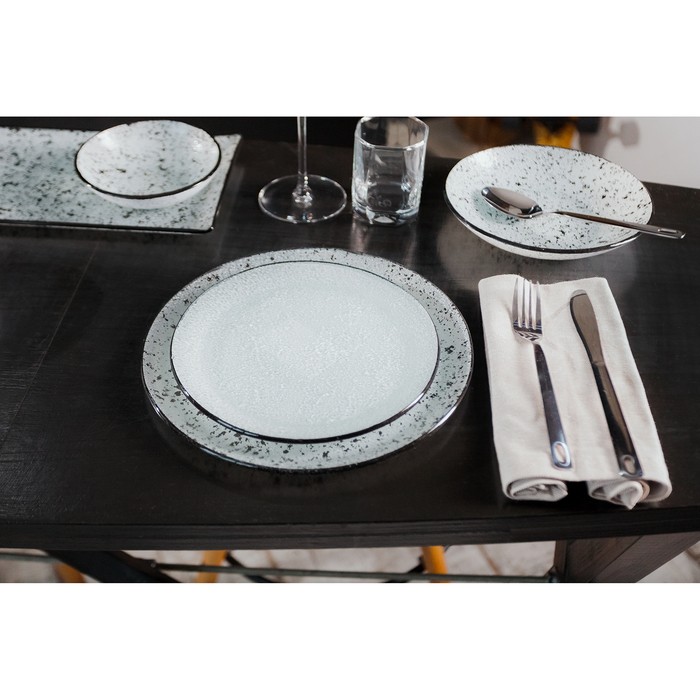 Тарелка обеденная Magistro «Мрамор», d=20 см, цвет белый