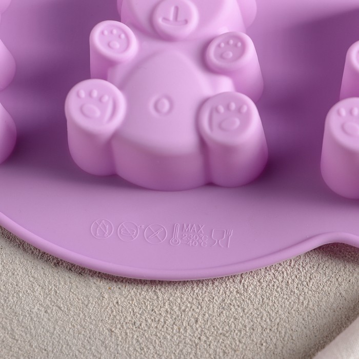 Форма для выпечки Доляна «Мишка», 27×24 см, 7 ячеек, цвет МИКС Форма для выпечки Доляна «Мишка», 27×24 см, 7 ячеек, цвет МИКС