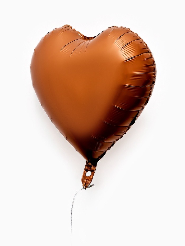 Воздушные шары фольгированные 17" «Сердце», шоколадный сатин, набор 5 шт.