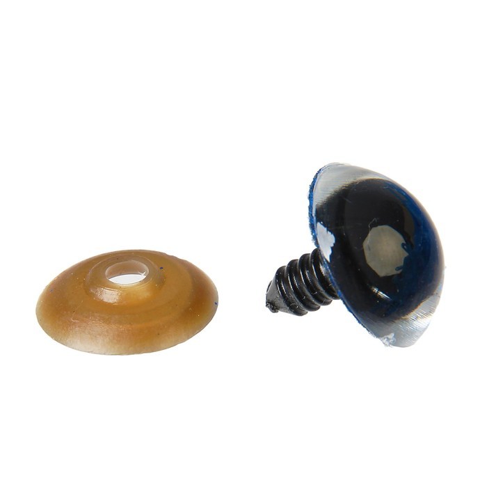 Глаза винтовые с заглушками, «Блёстки» набор 24 шт, размер 1 шт: 2 см, цвет голубой