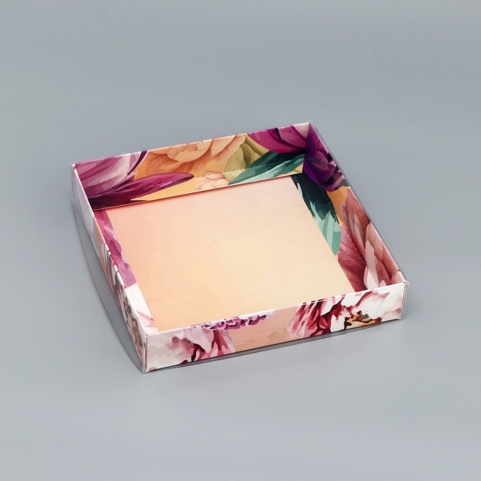 Коробка сборная с PVC крышкой, «Подарок для тебя», 16×16×3 см