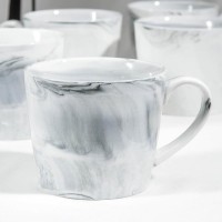Набор кружек «Мрамор», 390 мл, 6 предметов, на металлической подставке, цвет серый