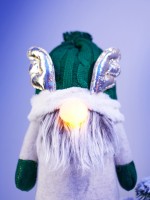 Фигура текстиль «Гном лосяш в зелёном» 33×12×18 см, 1 LED, от батареек AG10×3, свечение тёплое белое