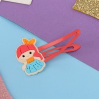 Невидимка для волос "Адель" (набор 2 шт) крошка, 5,5 см, красный