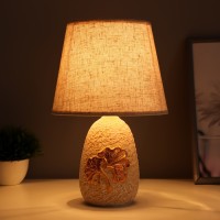 Настольная лампа "Листья" Е14 40Втбежевый золото 20х20х32см