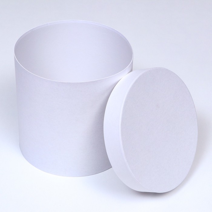 Коробка подарочная круглая, шляпная, белая, 23×23 см