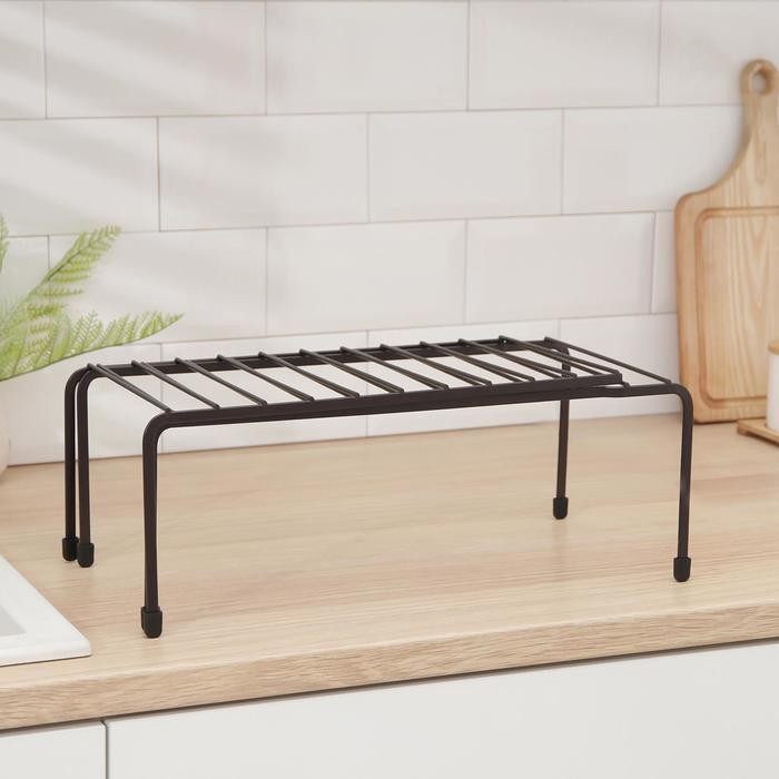 Подставка универсальная раздвижная Доляна, 40.9×20.4×14.4 см, коричневая