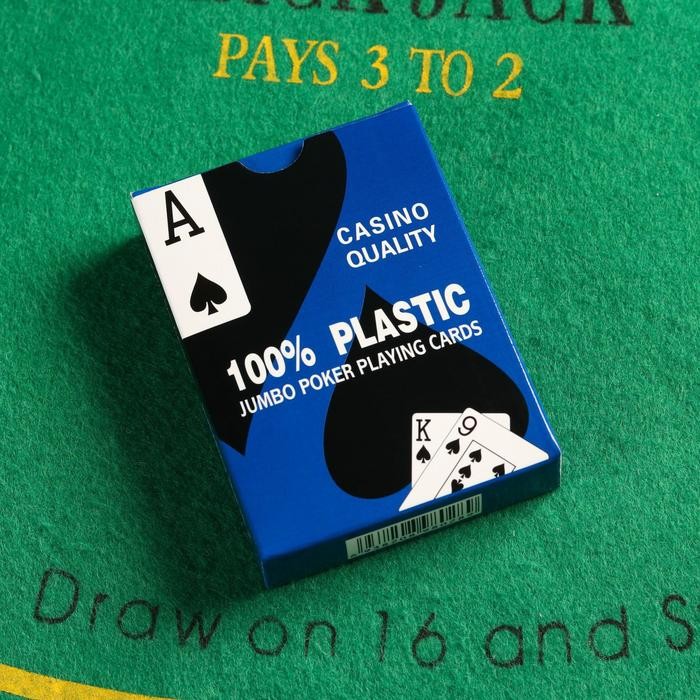 Карты игральные пластиковые 54 шт, 28 мкм, 6.5х1.8х9 см, микс