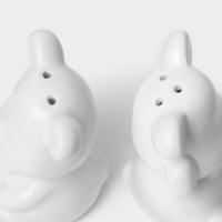 Набор для специй Доляна «Стильный мишка», 2 предмета: солонка 30 мл, перечница 30 мл, белый