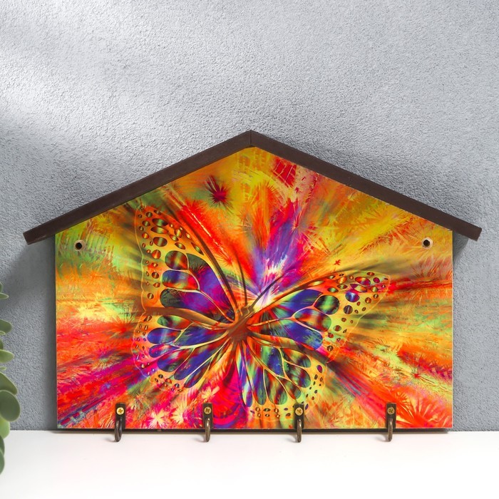 Ключница "Радужная бабочка" 19х28 см