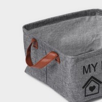 Корзина для хранения с ручками Доляна My Basket, 25×25×13, серая