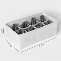 Органайзер для хранения белья LaDо́m, 8 ячеек, 28×16×10 см, белый
