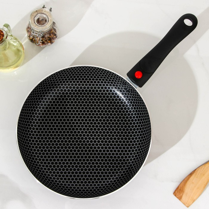 Сковорода Forever, d=20 см, съёмная ручка, стеклянная крышка, антипригарное покрытие, цвет чёрный