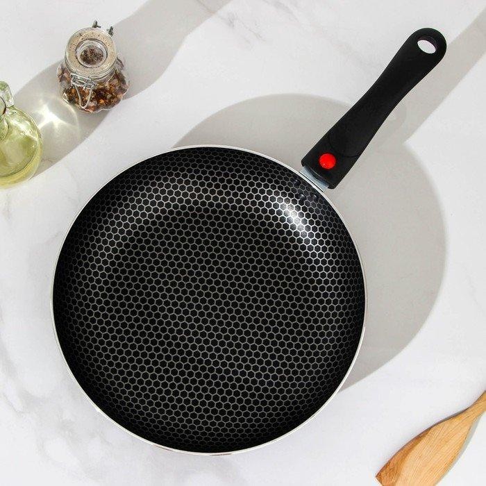 Сковорода Forever, d=20 см, съёмная ручка, стеклянная крышка, антипригарное покрытие, цвет чёрный