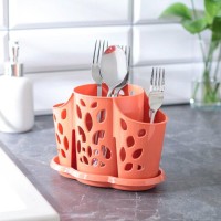 Подставка для столовых приборов «Камелия», 3 отделения, цвет МИКС