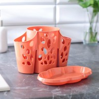 Подставка для столовых приборов «Камелия», 3 отделения, цвет МИКС