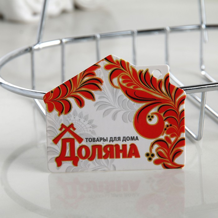 Мыльница подвесная овальная Доляна, 13.5×10.5×8 см, серебристая