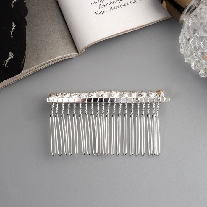 Гребень для волос QF «Медея», классика нить, 7.5×4 см, серебро