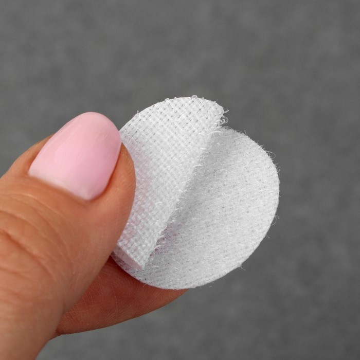 Набор липучек на клеевой основе, d = 3 см, 4 пары/8 шт, цвет чёрный