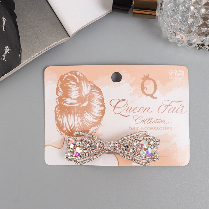 Заколка-автомат для волос "Патриция элит" бант, 6,5 см, золото