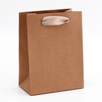 Пакет подарочный крафт, без печати, 12×7×16 см 260 г/м²