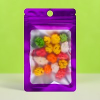 Пакет Зип-лок с окном, с еврослотом, фиолетовый, 7×10 см