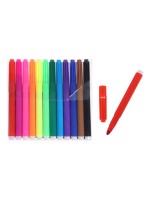 Фломастеры 12 цветов, толстые, вентилируемый колпачок, МИКС