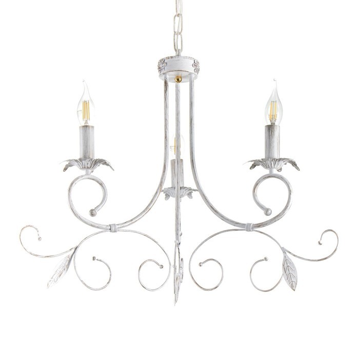 Люстра "Айрис" 3xE14 40Вт белый с золотой патиной 66х66х46-105 см BayerLux