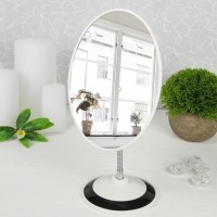 Зеркало настольное, на гибкой ножке, зеркальная поверхность 14,5 × 20,2 см, цвет чёрный/белый