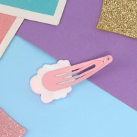 Невидимка для волос "Адель" (набор 2 шт) кисонька, 5,5 см, розовый