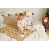 Комбинезон детский «Крошка Я» Merry Xmas, рост 68-74 см, бежевый