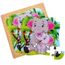 Пазлы «Слонёнок и мама», в рамке, 16 элементов, 15×15 см