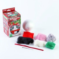 Ёлочный шар из шерсти на новый год «Кот в шарфике», набор для творчества