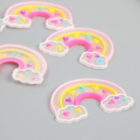 Декор для творчества пластик "Радуга с сердцами" 4,8х3,6 см