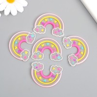 Декор для творчества пластик "Радуга с сердцами" 4,8х3,6 см