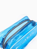Косметичка для бассейна на молнии, с принтом Beach, прозрачная/синяя