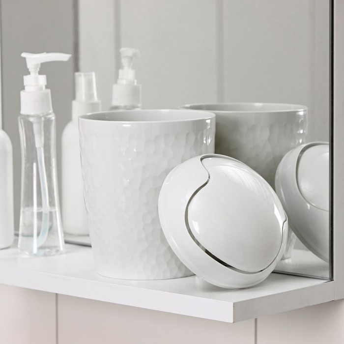 Контейнер для мусора настольный Tule, 1 л, d=11,2 см, h=17,5 см, цвет светло-серый